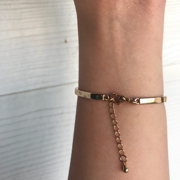 NWOT Gold rose bracelet with adjustable straps - Picture 3 of 5